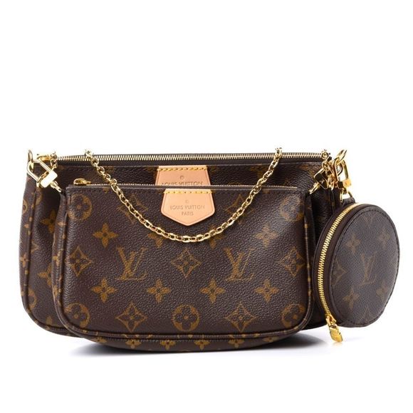 Louis Vuitton monogram Multi Pochette shoulder 3-bag set (no strap) LV coin